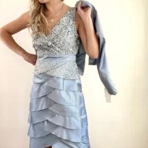 Adrianna Papell Occasions Dressy Dress. Soft Girl, Quiet Elegance, Two-Piece